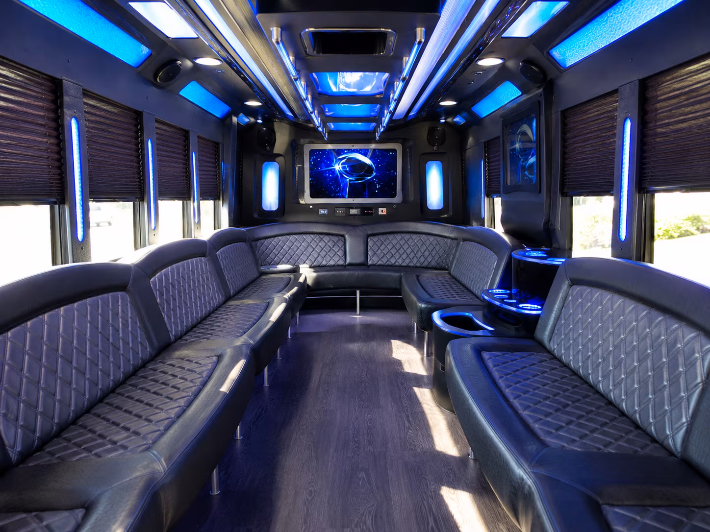 worcester 28 passenger party bus inside