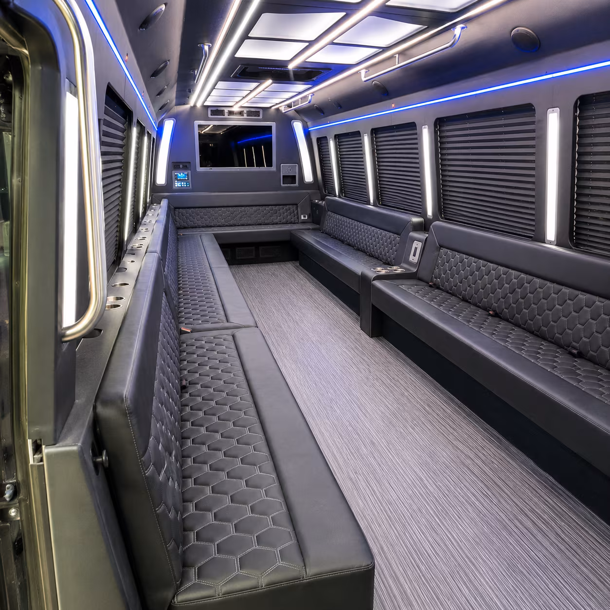 worcester 40 passenger party bus interior