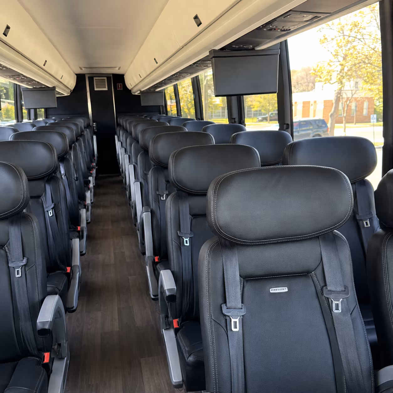 worcester 45 passenger charter bus inside