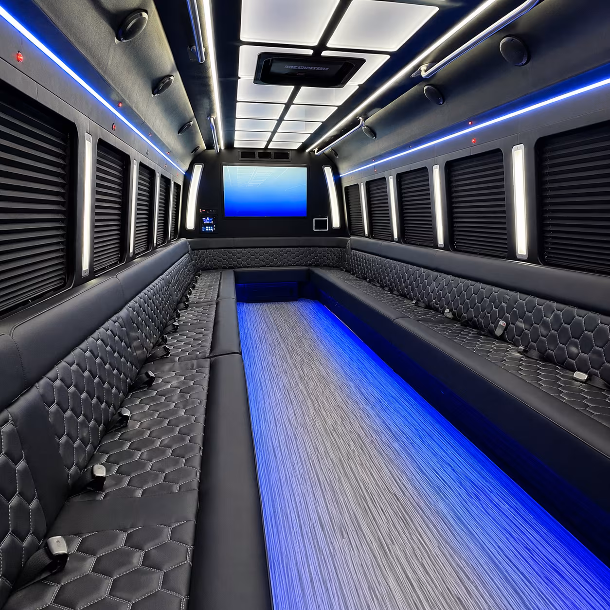 worcester 50 passenger party bus inside