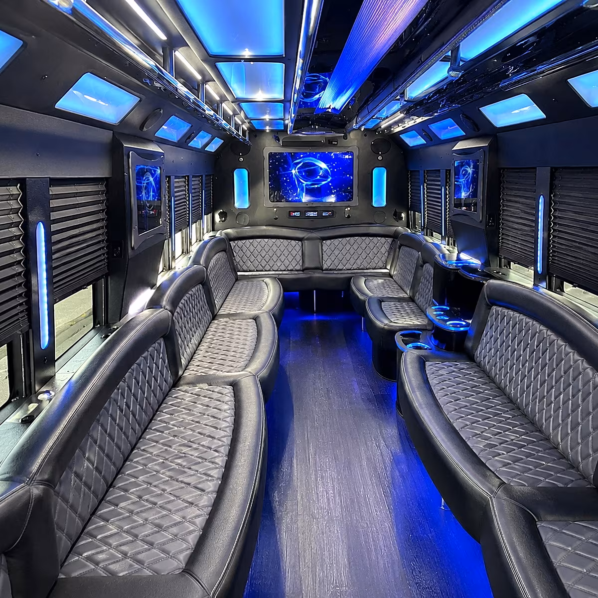 worcester 50 passenger party bus interior